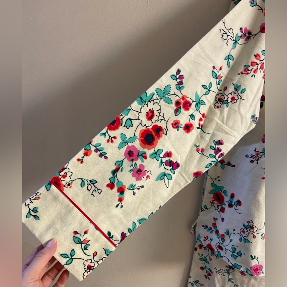 Cath Kidston Floral  Pajama Set Cream with Red and Green XL NWT - Picture 4 of 10